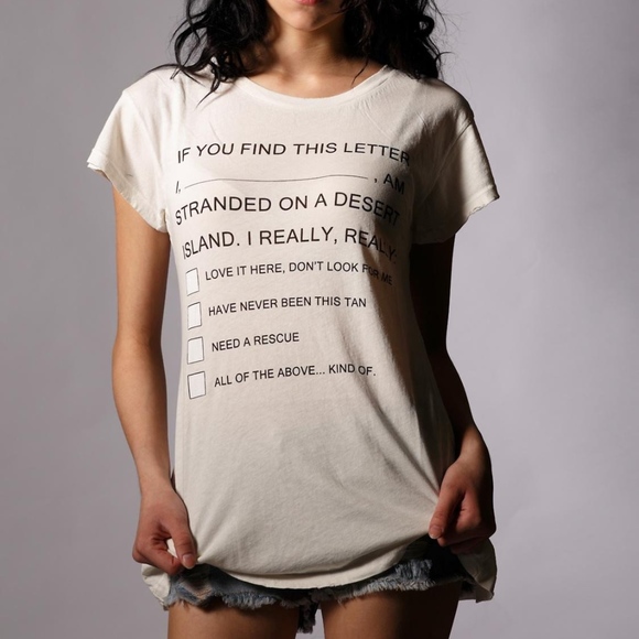 Wildfox Tops - WILDFOX ISLAND MESSAGE TEE NWOT!